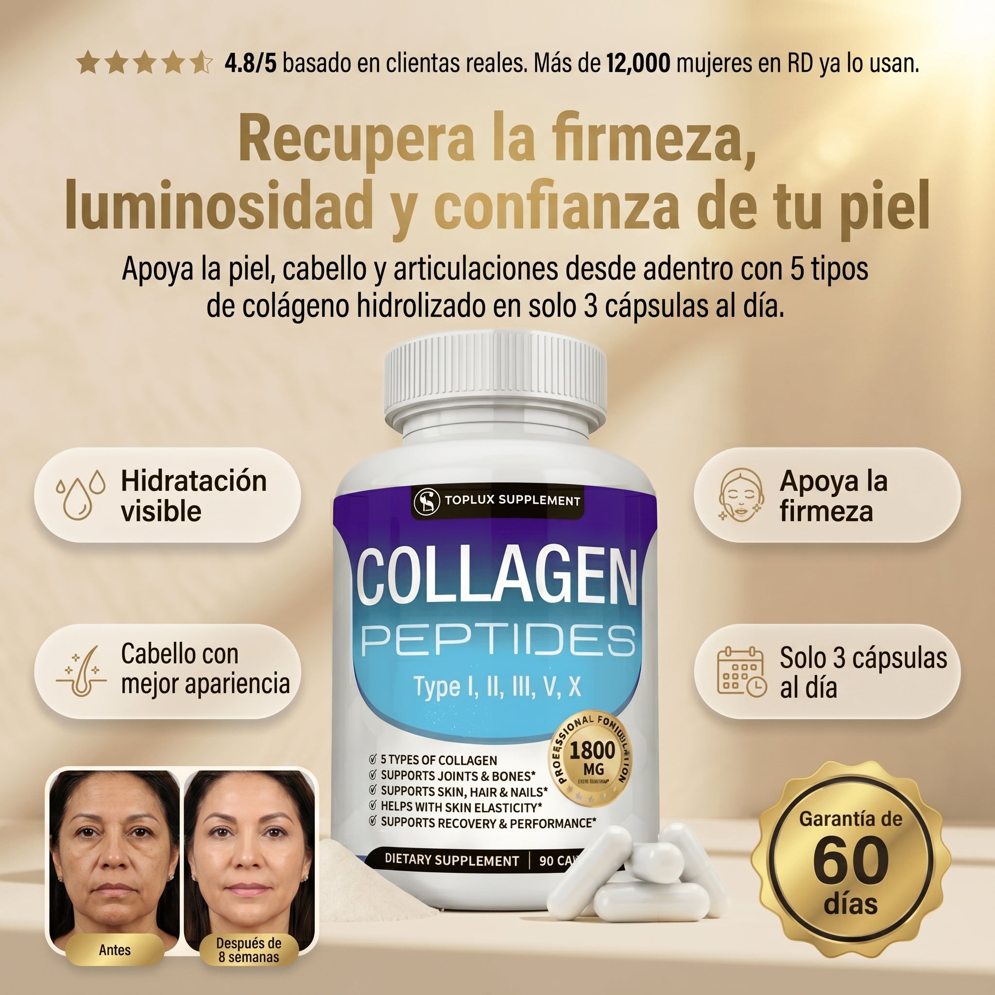 RevitaGlow Collagen — Recupera la vitalidad de tu piel, cabello y uñas