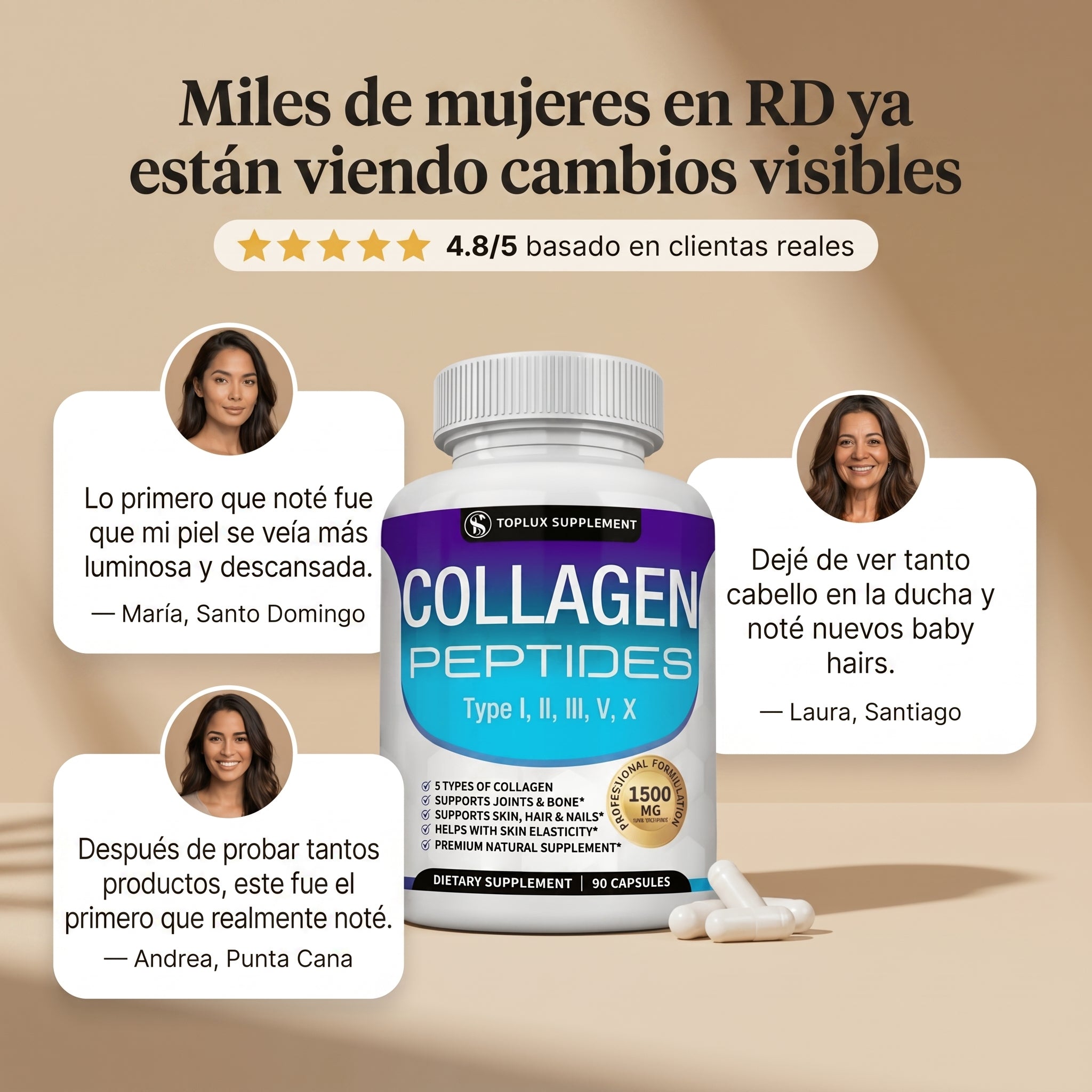 RevitaGlow Collagen — Recupera la vitalidad de tu piel, cabello y uñas